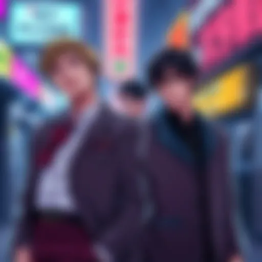 A visual comparison of Reigen and Serizawa showcasing their unique styles in a fashion debate.
