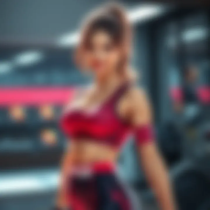 Reika showing off her toned physique in a fitness outfit, smiling confidently