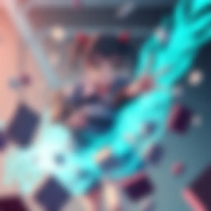 Class 1B student Reiko demonstrating her poltergeist abilities, surrounded by floating objects