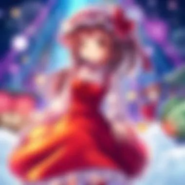 Artwork featuring Reimu, a popular character, surrounded by colorful interpretations from various artists