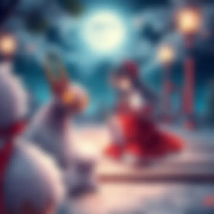 Reimu showing kindness to both humans and yokai in a peaceful setting