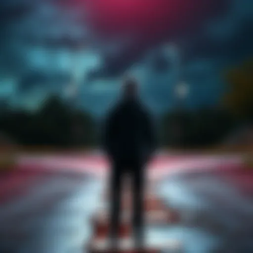 A person standing at a crossroads, looking contemplative as they consider the path ahead, symbolizing life's challenges and decisions.