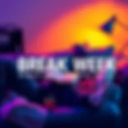 Person lounging on a couch with a book and snacks, enjoying a break week