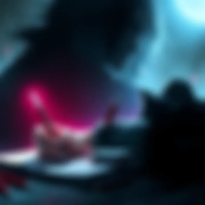 Rem, a Shinigami, writing in her Death Note, while a shadowy figure of Light Yagami looms in the background, symbolizing the impact on his fate.
