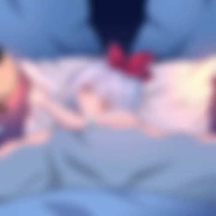 Remilia gently tucking Flan into bed, showcasing their close friendship and warmth