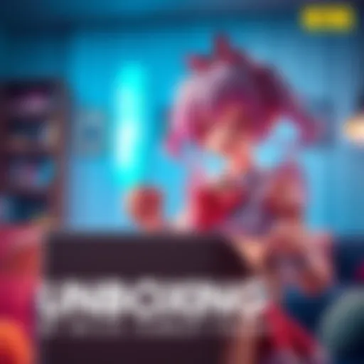 Person unboxing a Remilia Scarlet collectible figure, smiling with excitement