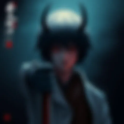 An artistic representation of Ren Kuragami created in a dark setting, highlighting shadowy details and mood.