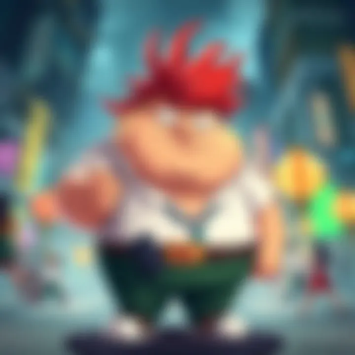 Rengoku as Peter Griffin A cartoon drawing of Rengoku styled as Peter Griffin, showcasing a blend of their characteristics in a humorous setting.