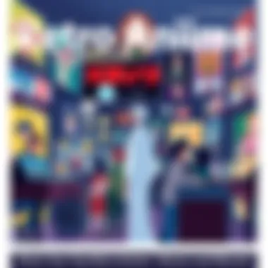 Retro Anime Collection A colorful display of classic retro anime shows and movies on DVD, showcasing hand-drawn artwork and iconic characters.