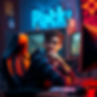 Returning Player Seeking Advice A player sits in front of a computer screen, looking thoughtful as they seek advice on game strategies from a forum.