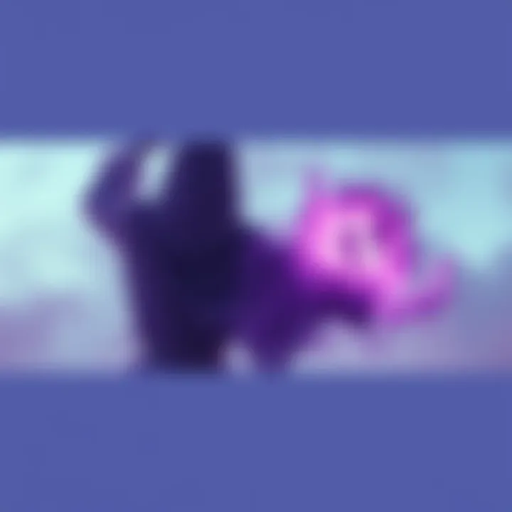 A visual of a figure using Reverse Cursed Technique to counter a swirling, toxic purple haze that threatens to dissolve a human form nearby.