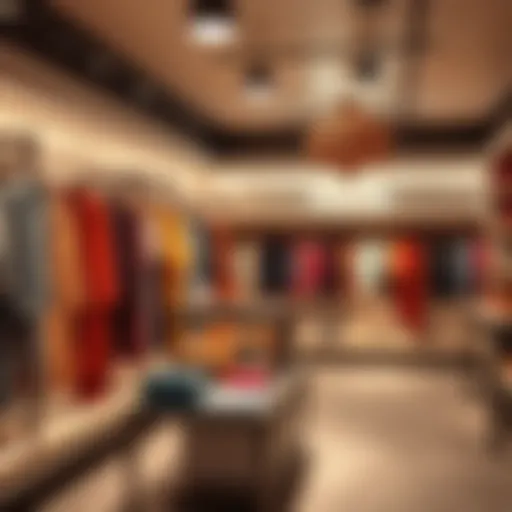 A display of unique clothing and accessories from Reze's new collection in a local store