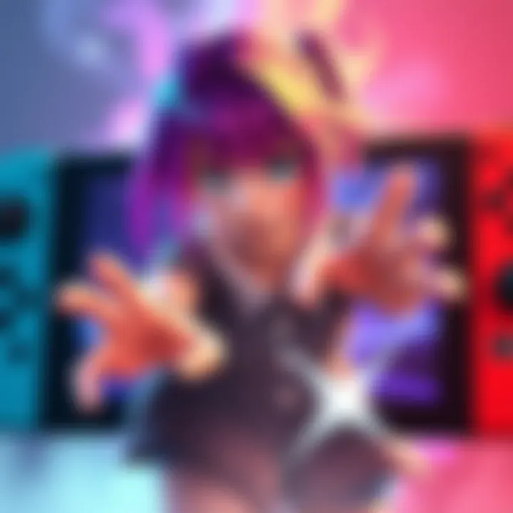 Reze, a character with vibrant hair and unique abilities, showcased on a Nintendo Switch screen, engaging in action