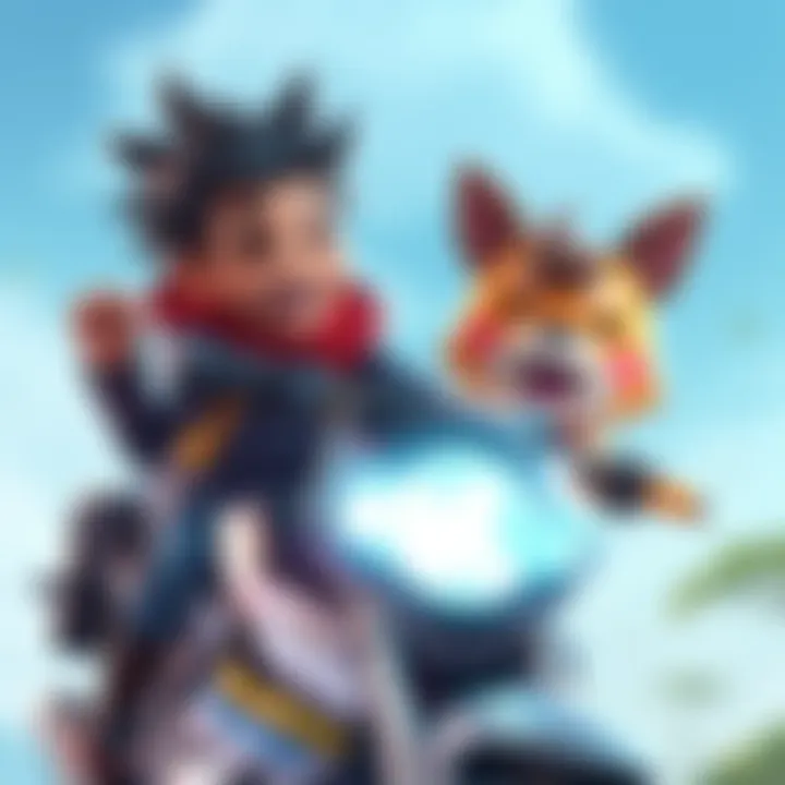 Reze joyfully rides alongside Pochita, sharing laughter and excitement during their thrilling adventure.