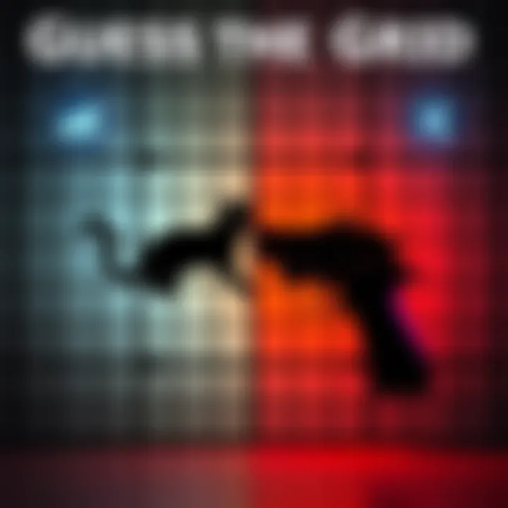 A grid with a cat symbol and a gun symbol, representing a riddle challenge.