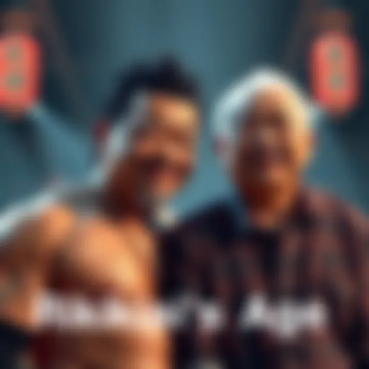 Rikishi standing next to Joe, highlighting their age difference with playful expressions