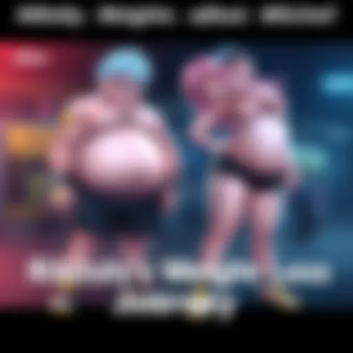 Rikishi character showing a before and after transformation related to weight loss in Panty & Stocking