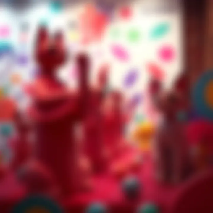 Colorful RinneKO Art Display A vibrant display of RinneKO's art featuring abstract shapes and bold colors that challenge traditional cultural norms.