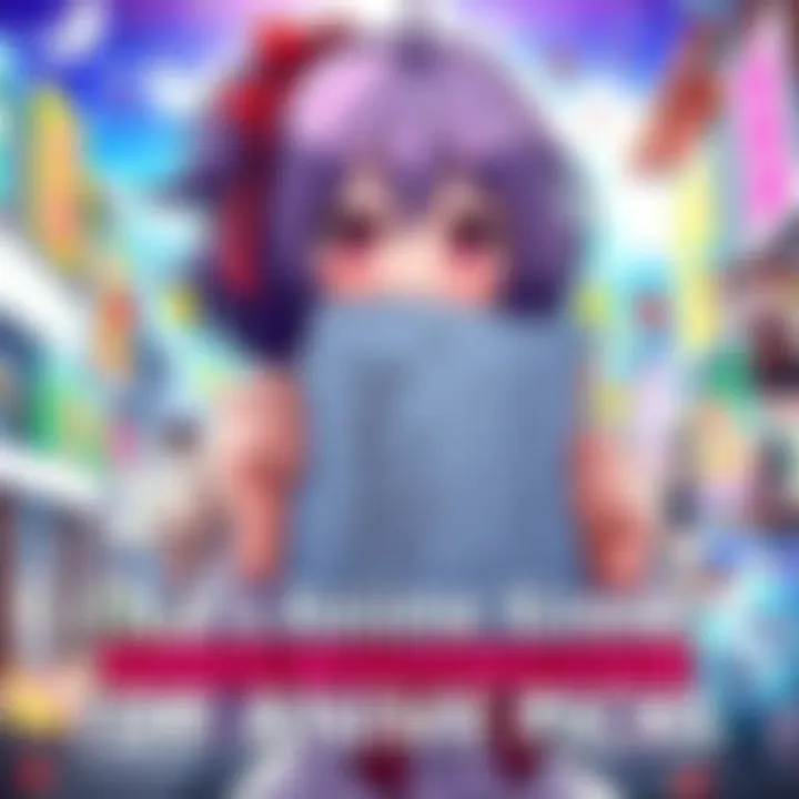 Ririka holding a list of her favorite anime series with colorful characters and scenes in the background