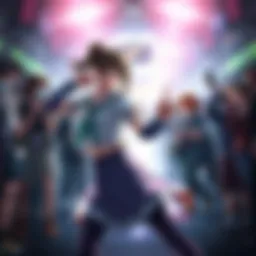 Riyo's Tactical Move Riyo in a dynamic pose, showcasing a tactical stance during her latest appearance, with fans reacting in the background.