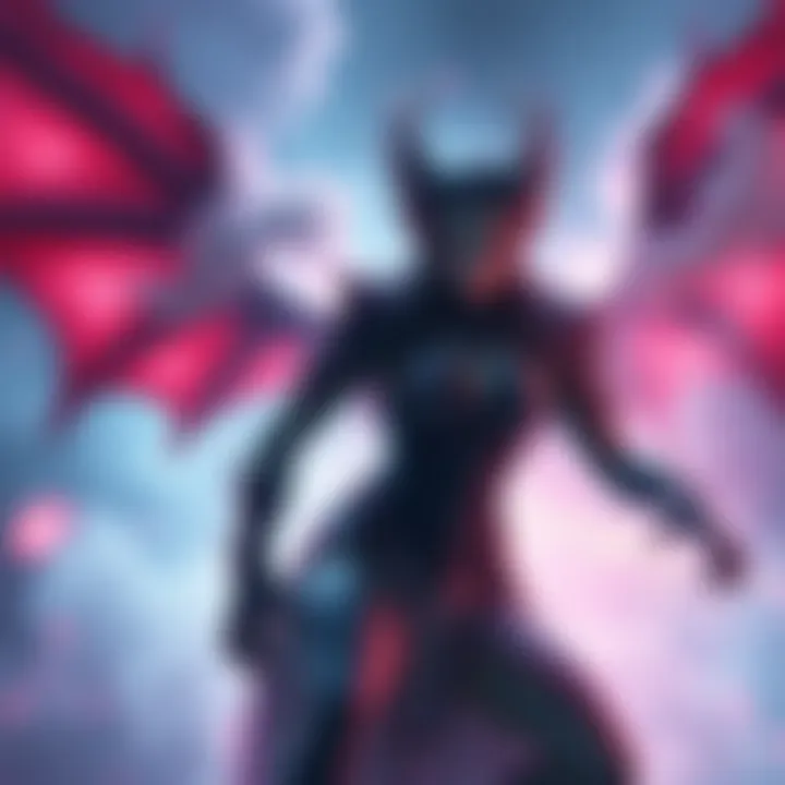 A depiction of Rize, a character from Dragon Rize, showing her unique transformation and dragon features, surrounded by a mystical atmosphere.