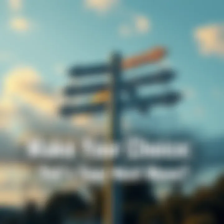 A road sign showing multiple arrows pointing in different directions, symbolizing choices and paths in life.