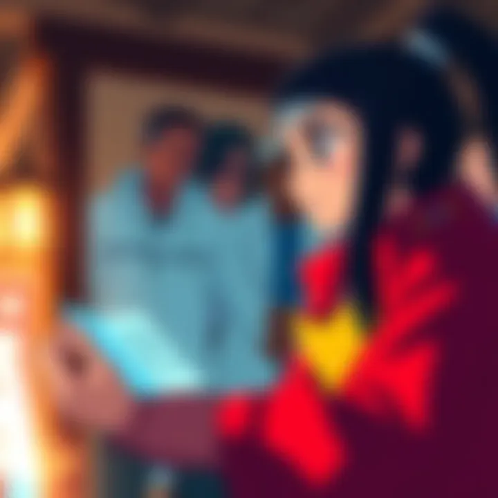 Nico Robin shows the Strawhats a poneglyph while they gather around her, interested in learning.