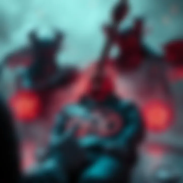 A dramatic scene showing Rocks being stabbed while Dorry and Broggy are surrounded by glowing pentagrams during their transformation as demons.