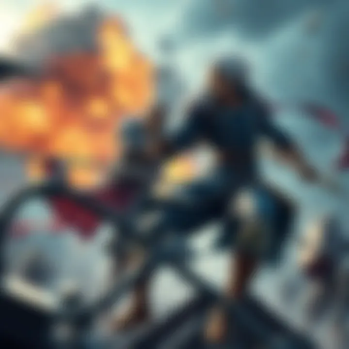 Rocks Defeating an Admiral Rocks showcasing his strength as he easily defeats a weak admiral in battle, with a dramatic background of a fierce clash.