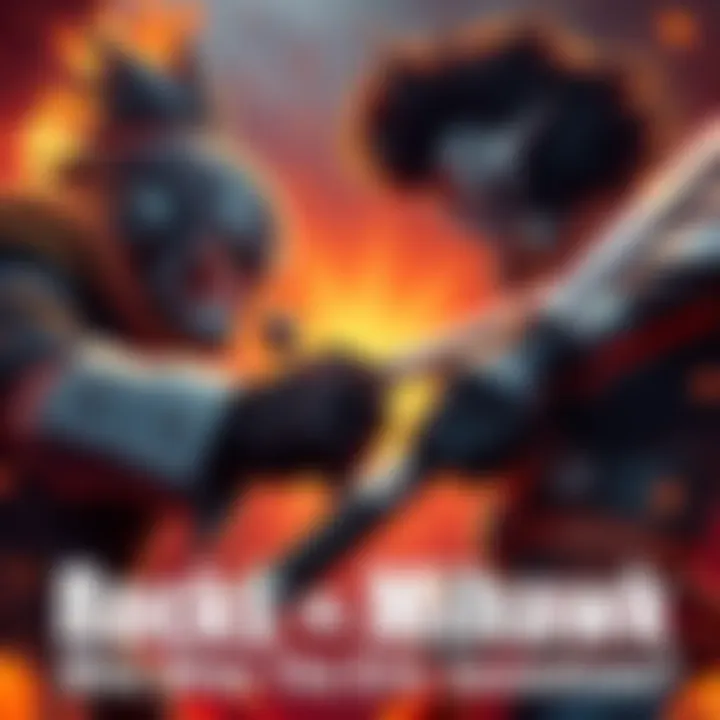 Rocks and Mihawk preparing for a fierce battle with swords drawn, showcasing their intense expressions and combat readiness.