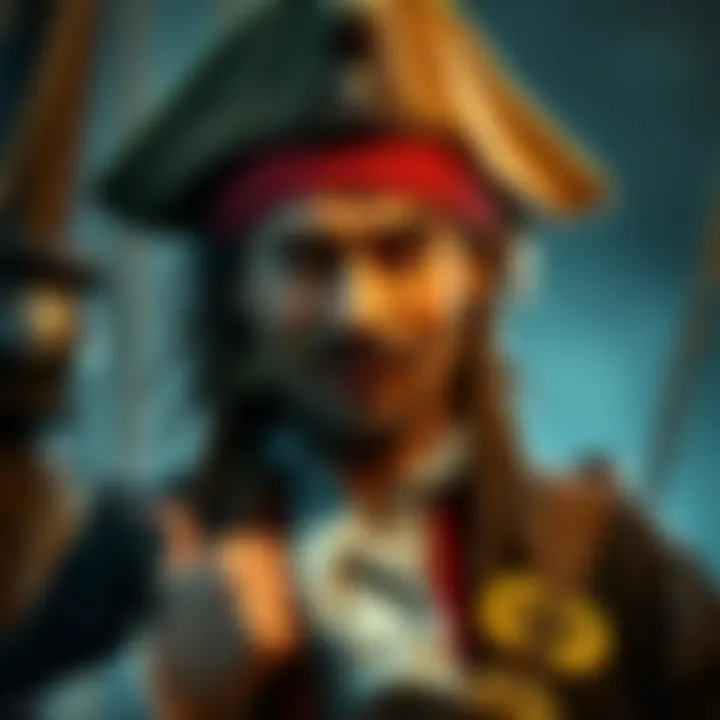A man named Roger dressed as a pirate, closely resembling the Captain Morgan rum mascot, posed with a playful expression.