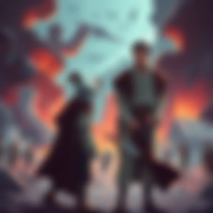 Roger and Garp discussing their choices in a tense moment at God Valley, surrounded by chaos and conflict.