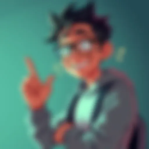 Cartoon character Rohan showing playful and petty behavior, referencing the humor of Saiki K