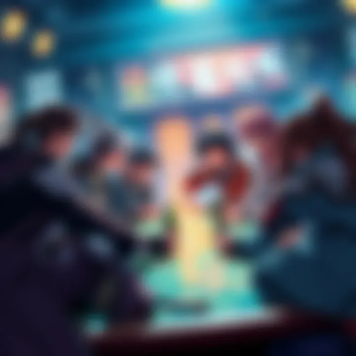 A group of players engaged in an exciting roleplay game using Haruta's Miracle technique, showcasing dynamic character interactions and creative plays.