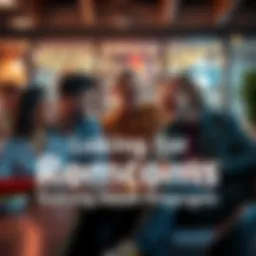 Romantic comedy characters laughing together A group of adults enjoying a light-hearted moment in a romantic comedy setting, showcasing humor and friendship.