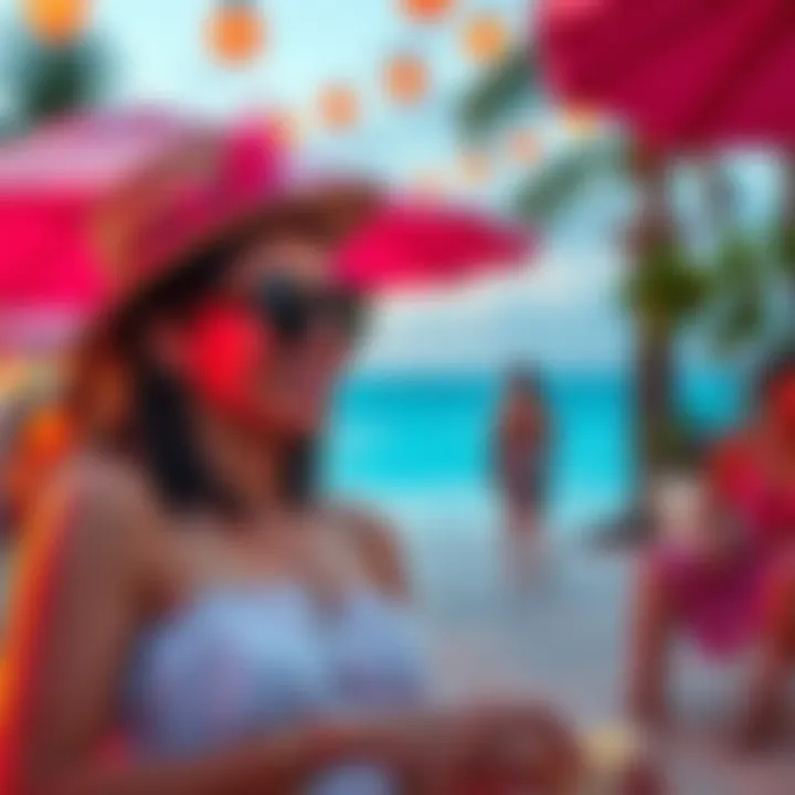 Rouge Ako celebrating at the Cabana Event with art and summer vibes around