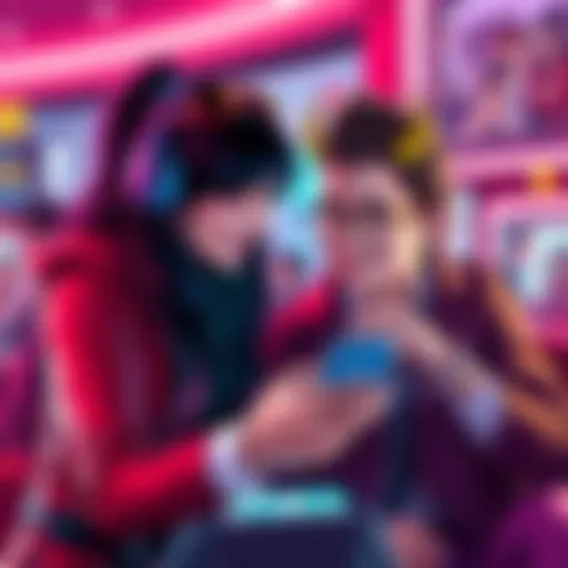 Ruby playfully trying to charm Weiss in a social media post, featuring colorful graphics and engaging text.