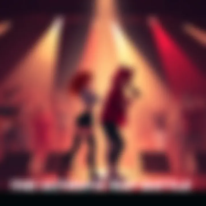 Ruby Rose and Cinder Fall stand on stage, throw down rap verses while their friends cheer in the background.