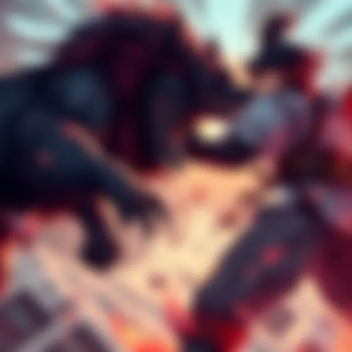 Rudy, transformed into a powerful wolf, clashes with Shinjuku Yuji in an intense duel, showcasing their fighting skills and strength.