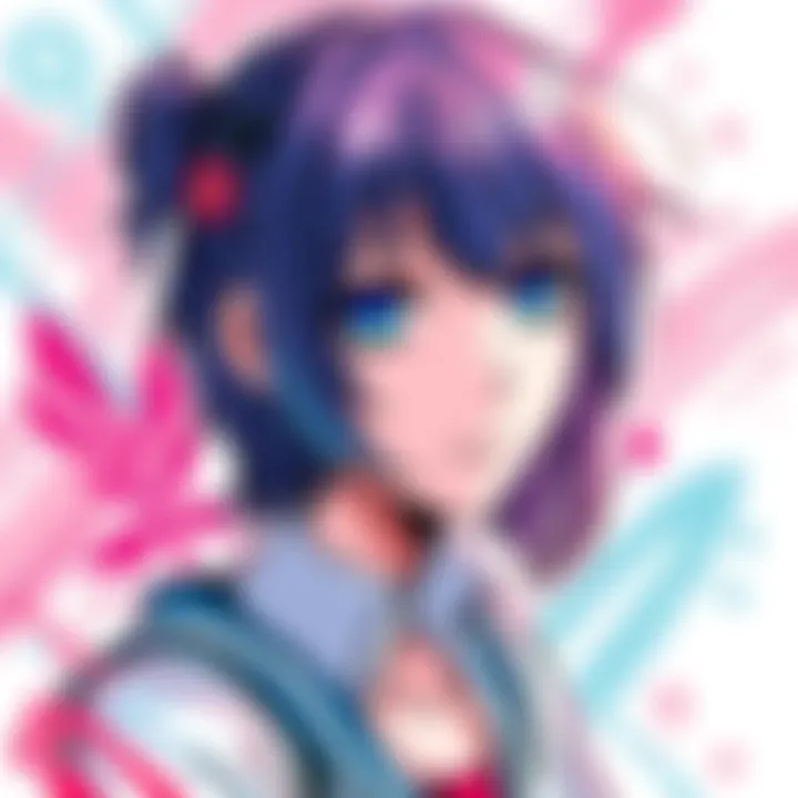 A colorful drawing of Rukia created with new marker brushes, showcasing various techniques and brush styles.