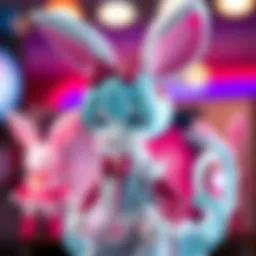 A detailed view of the Rurudo Bunny Miku White version figure showcasing its vibrant colors and design features.