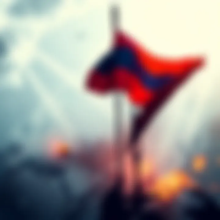 The flag of the Russian Empire is prominently raised, symbolizing its restored power under leader Saplinskyy, while a backdrop shows the map of Asia highlighting the expanded conflict.