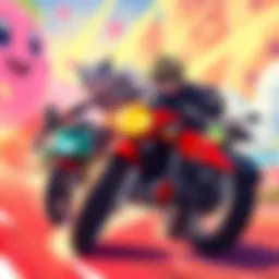 RWBY and Kirby characters racing together in vibrant environments
