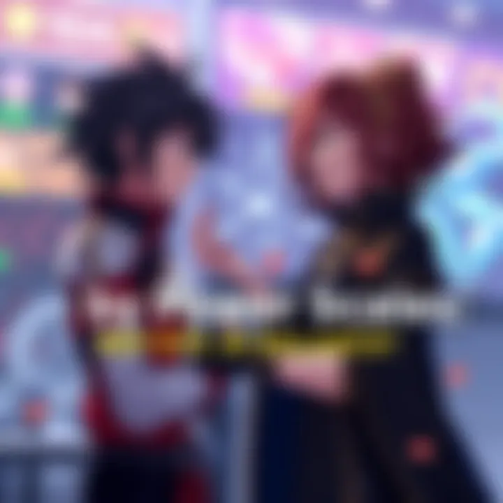 Neo and Pyrrha discussing their power levels in RWBY, with a backdrop of gameplay graphics.