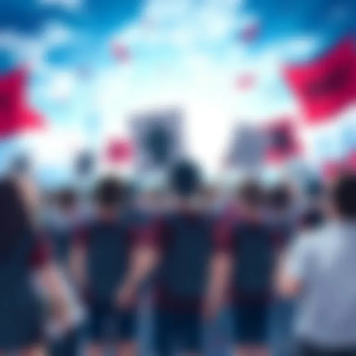 A group of RWBY fans gathered, expressing their views on a possible reboot of the series, with banners and posters in hand.