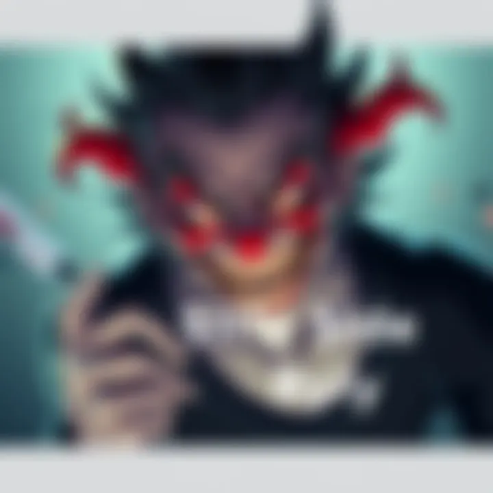 A cartoonish depiction of Ryuk with exaggerated silly expressions and playful antics, showcasing his humorous side.