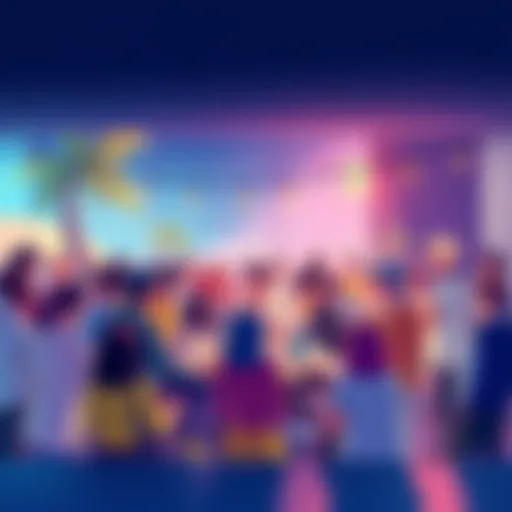 S3 Animation Community Gathering A lively community gathering discussing the S3 animation project with people sharing their hopes and ideas.