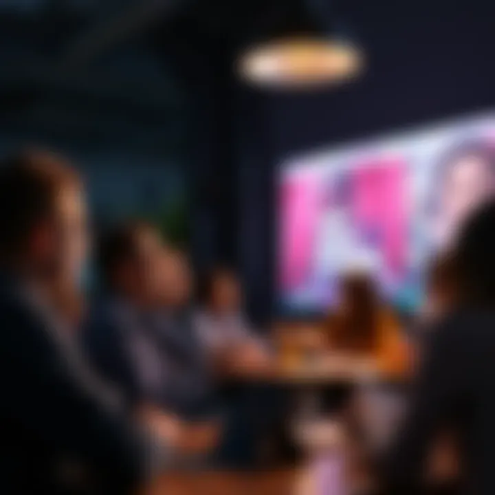 People engaging in vibrant discussions and sharing new ideas in a virtual community setting