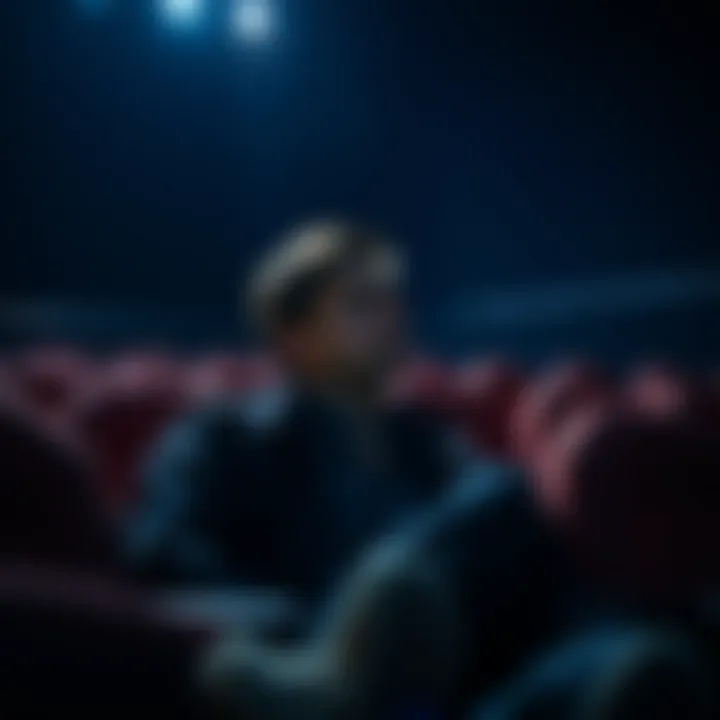 Sad moviegoer after finale A disappointed moviegoer sits alone in a dark theater, reflecting on the final attack movie with a frown on their face.