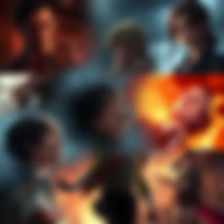 Collage of emotional scenes featuring characters Erwin, Sasha, and Hange from Attack on Titan